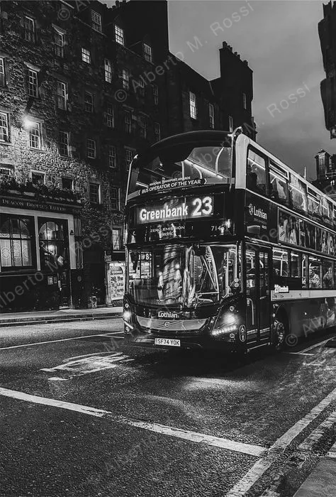 Bus in Edinburgh Night